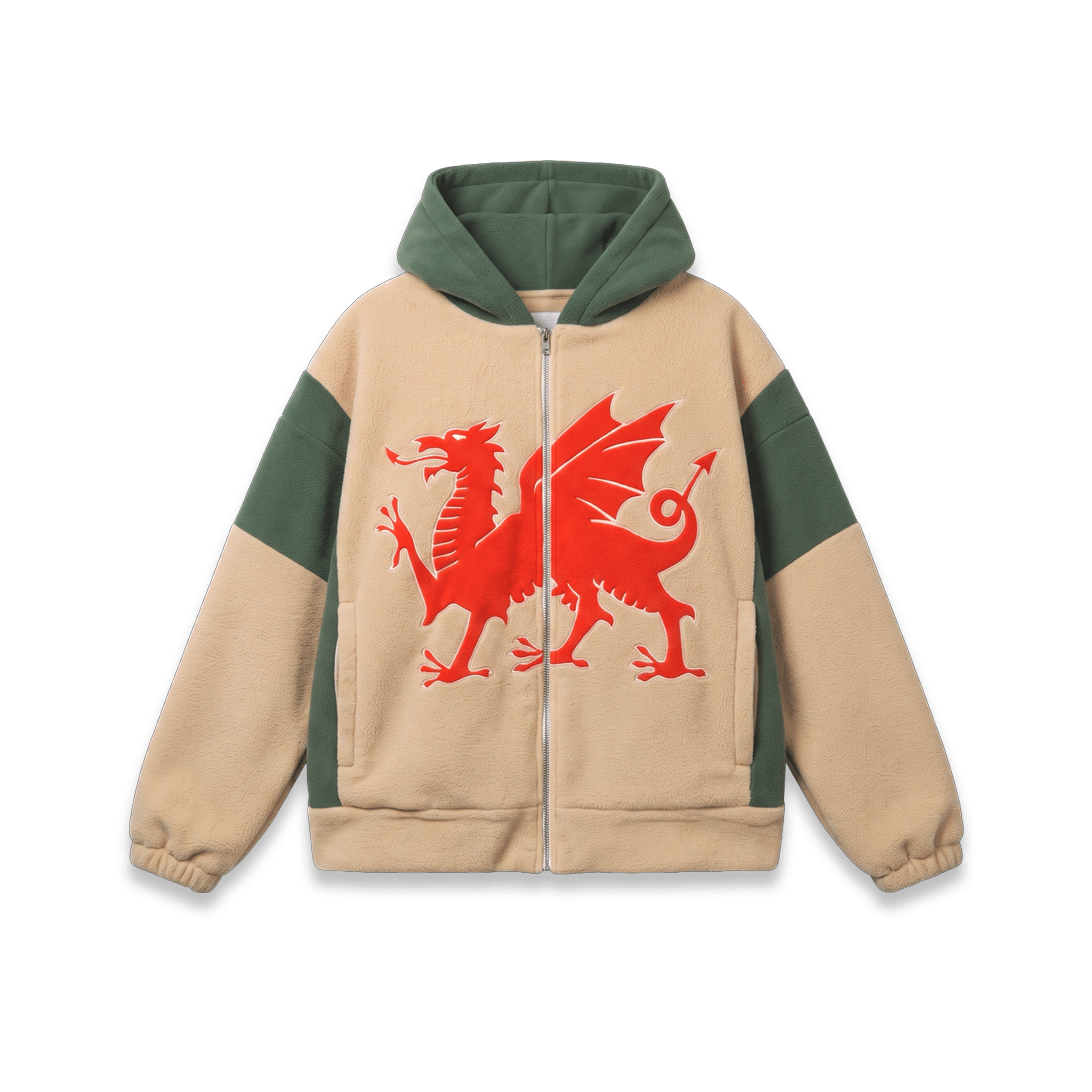 GWALIA Sherpa Fleece - Y Ddraig Goch - Dillad GWALIA Clothing